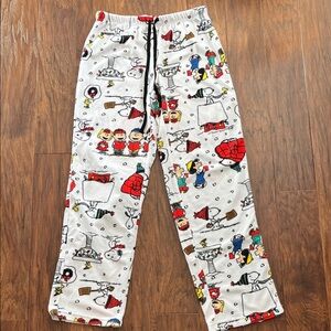 Men’s Peanuts Fleece Pajama Pants - White